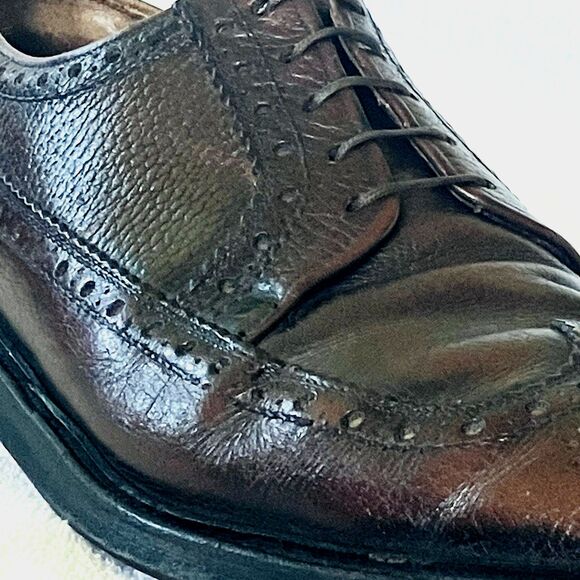 Goodyear Welt Vtg Wingtip Shoes Benchmade 457102 Brogue Derby Brown Leather 11